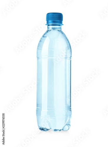 plastic water bottles isolated on white