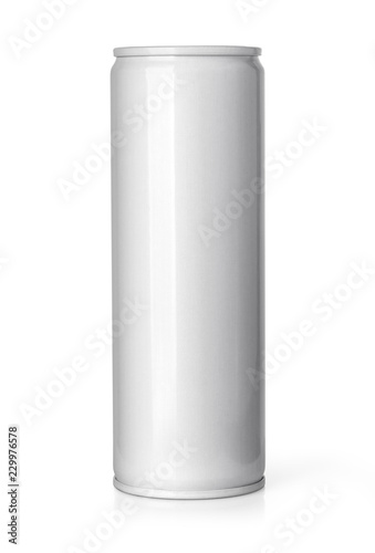 Obraz na plátně Blank metal aluminum beer or soda can isolated on white