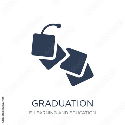 Graduation icon. Trendy flat vector Graduation icon on white background from E-learning and education collection