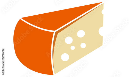 Käse Käseleib mit Löchern gezeichnet