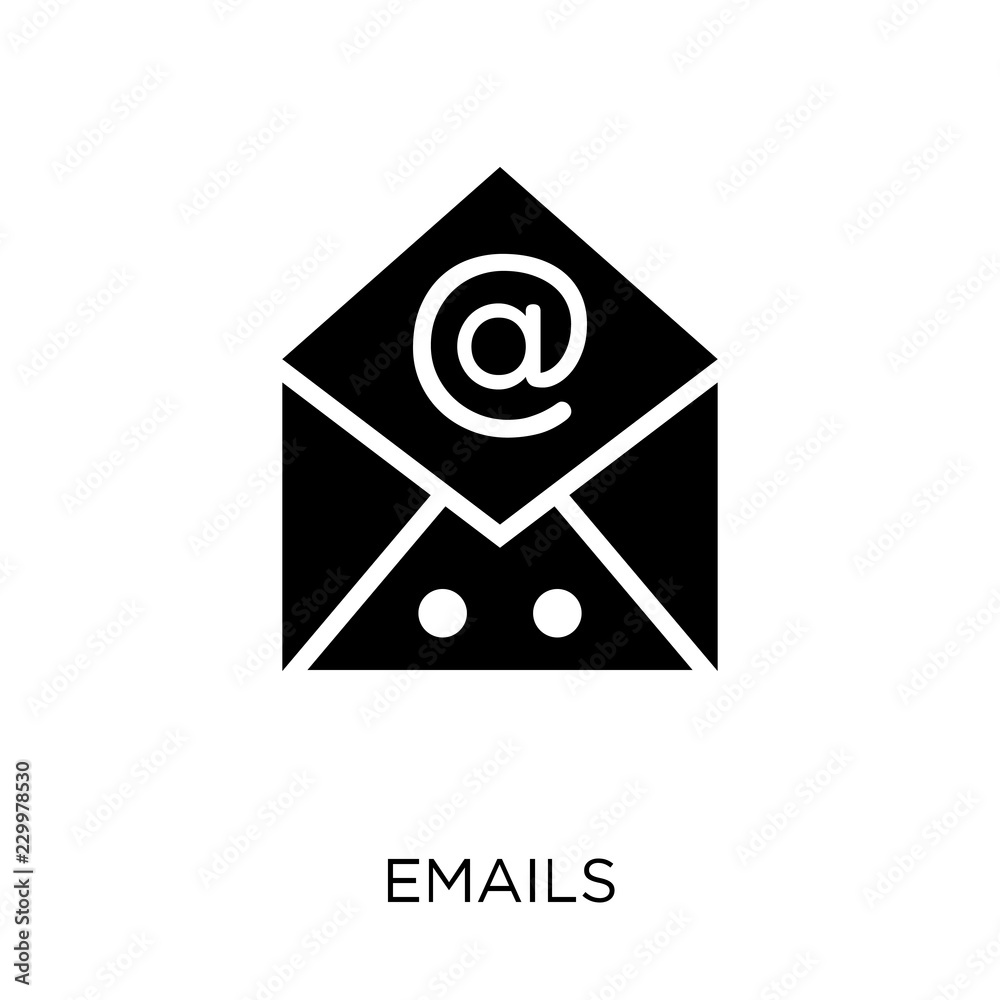 Emails icon. Emails symbol design from Communication collection.