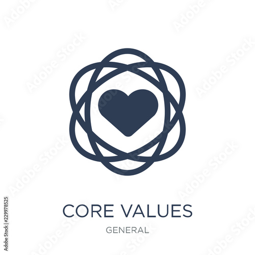 core values icon. Trendy flat vector core values icon on white background from general collection