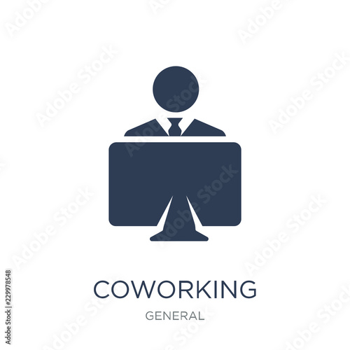 coworking icon. Trendy flat vector coworking icon on white background from general collection