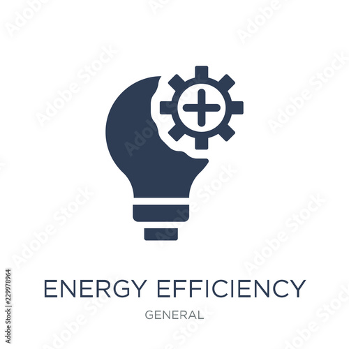 energy efficiency icon. Trendy flat vector energy efficiency icon on white background from general collection