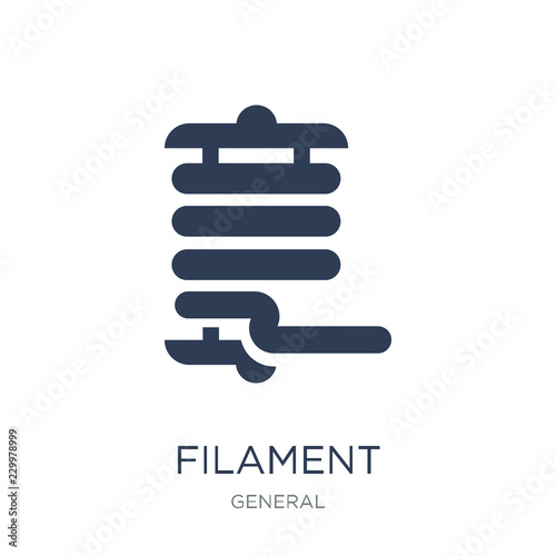 filament icon. Trendy flat vector filament icon on white background from general collection