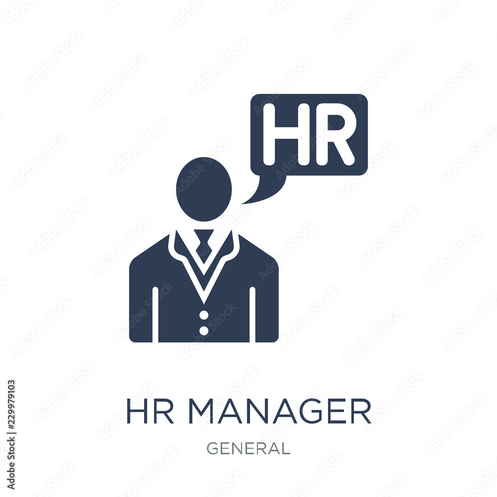 hr manager icon. Trendy flat vector hr manager icon on white background from general collection hr manager icon. Trendy flat vector hr manager icon on white background from general collection