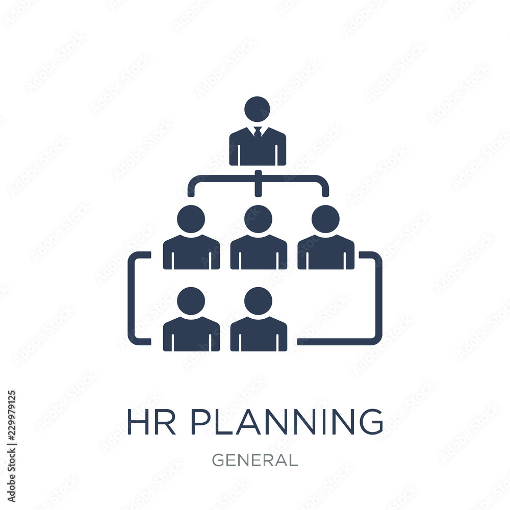 hr planning icon. Trendy flat vector hr planning icon on white background from general collection