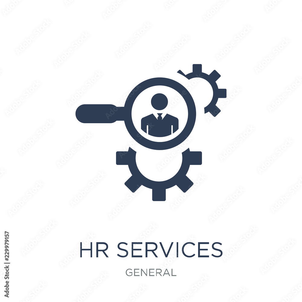 hr services icon. Trendy flat vector hr services icon on white background from general collection hr services icon. Trendy flat vector hr services icon on white background from general collection
