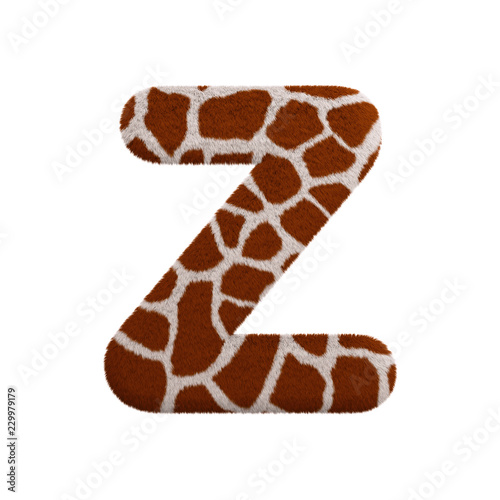 Wallpaper Mural Giraffe letter Z - Upper-case 3d fur font - Safari, Wildlife or Africa concept Torontodigital.ca