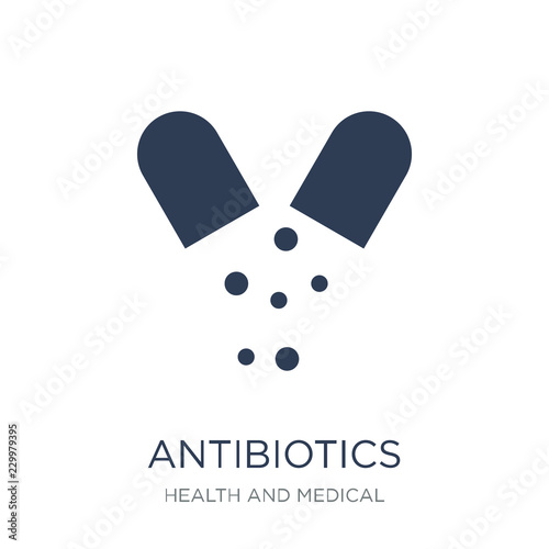 Antibiotics icon. Trendy flat vector Antibiotics icon on white background from Health and Medical collection