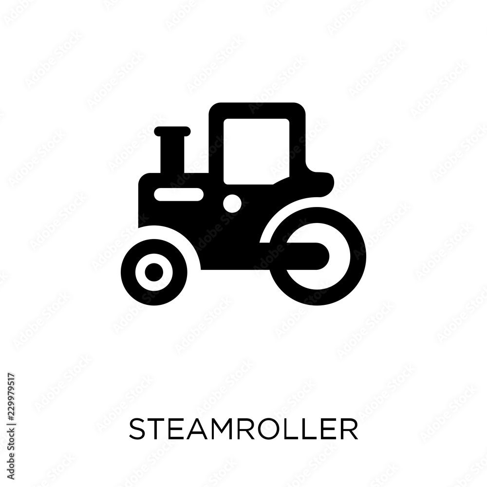 Steamroller icon. Steamroller symbol design from Construction collection.