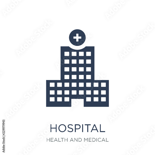 Hospital icon. Trendy flat vector Hospital icon on white background from Health and Medical collection
