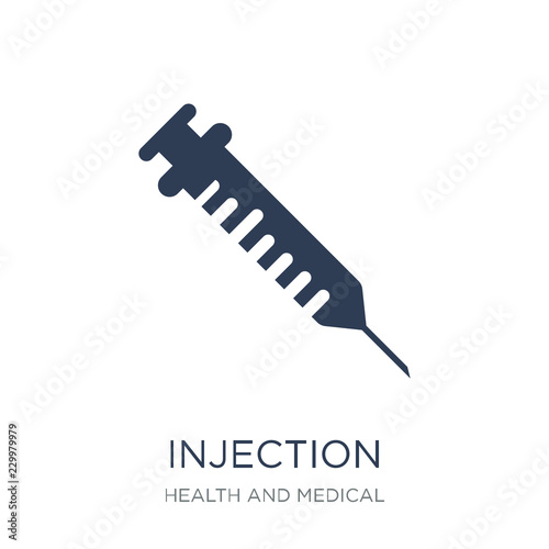 Injection icon. Trendy flat vector Injection icon on white background from Health and Medical collection