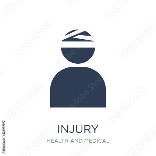 Injury icon. Trendy flat vector Injury icon on white background from Health and Medical collection