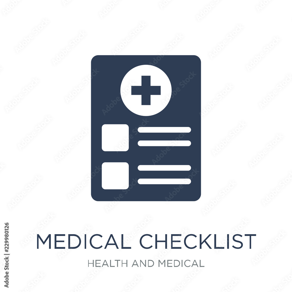 medical Checklist icon. Trendy flat vector medical Checklist icon on white background from Health and Medical collection