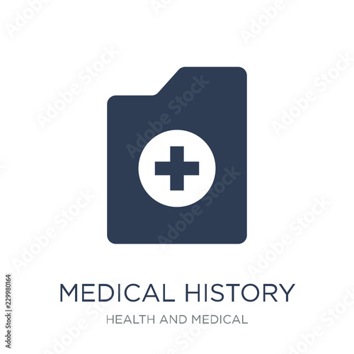 Medical history icon. Trendy flat vector Medical history icon on white background from Health and Medical collection
