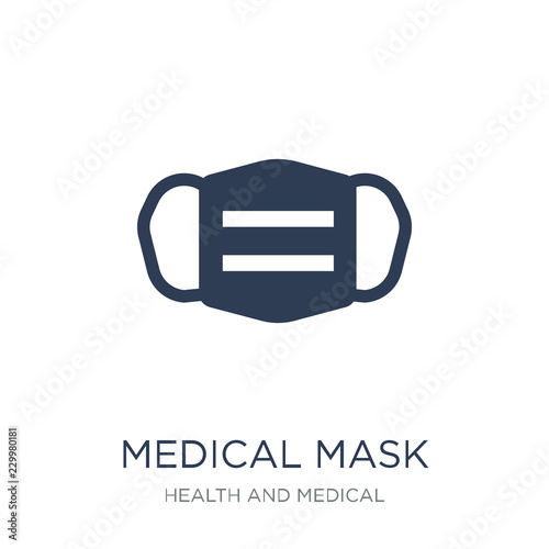 medical Mask icon. Trendy flat vector medical Mask icon on white background from Health and Medical collection