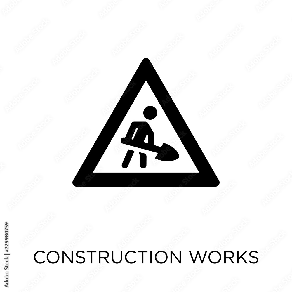 Construction works icon. Construction works symbol design from Construction collection.