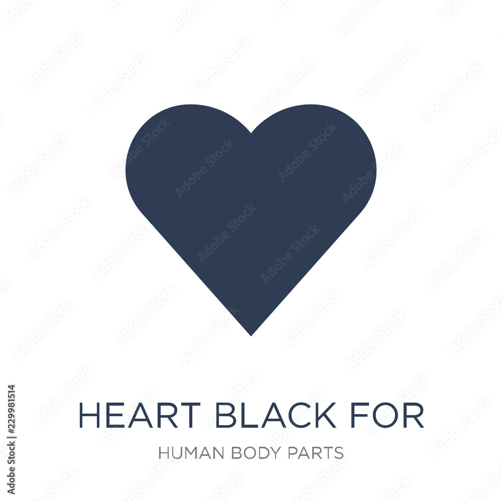 Heart black for valentines icon. Trendy flat vector Heart black for valentines icon on white background from Human Body Parts collection Heart black for valentines icon. Trendy flat vector Heart black for valentines icon on white background from Human Body Parts collection