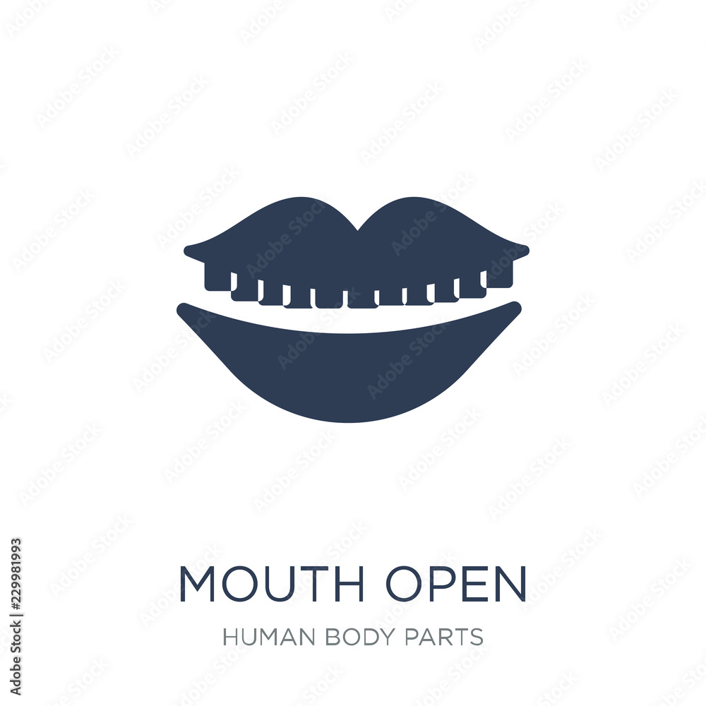 Obraz premium Mouth Open icon. Trendy flat vector Mouth Open icon on white background from Human Body Parts collection