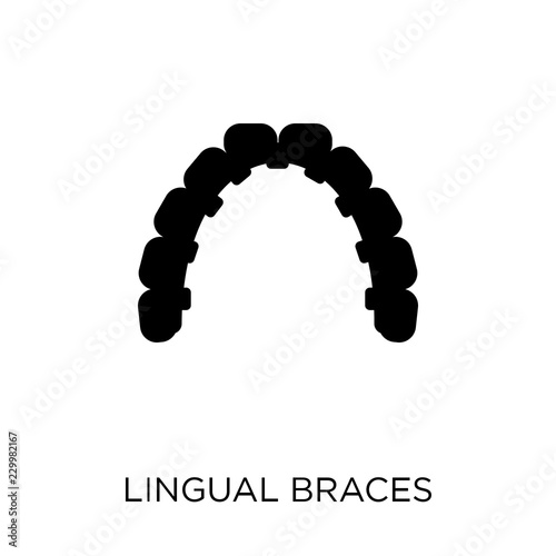 Lingual braces icon. Lingual braces symbol design from Dentist collection.