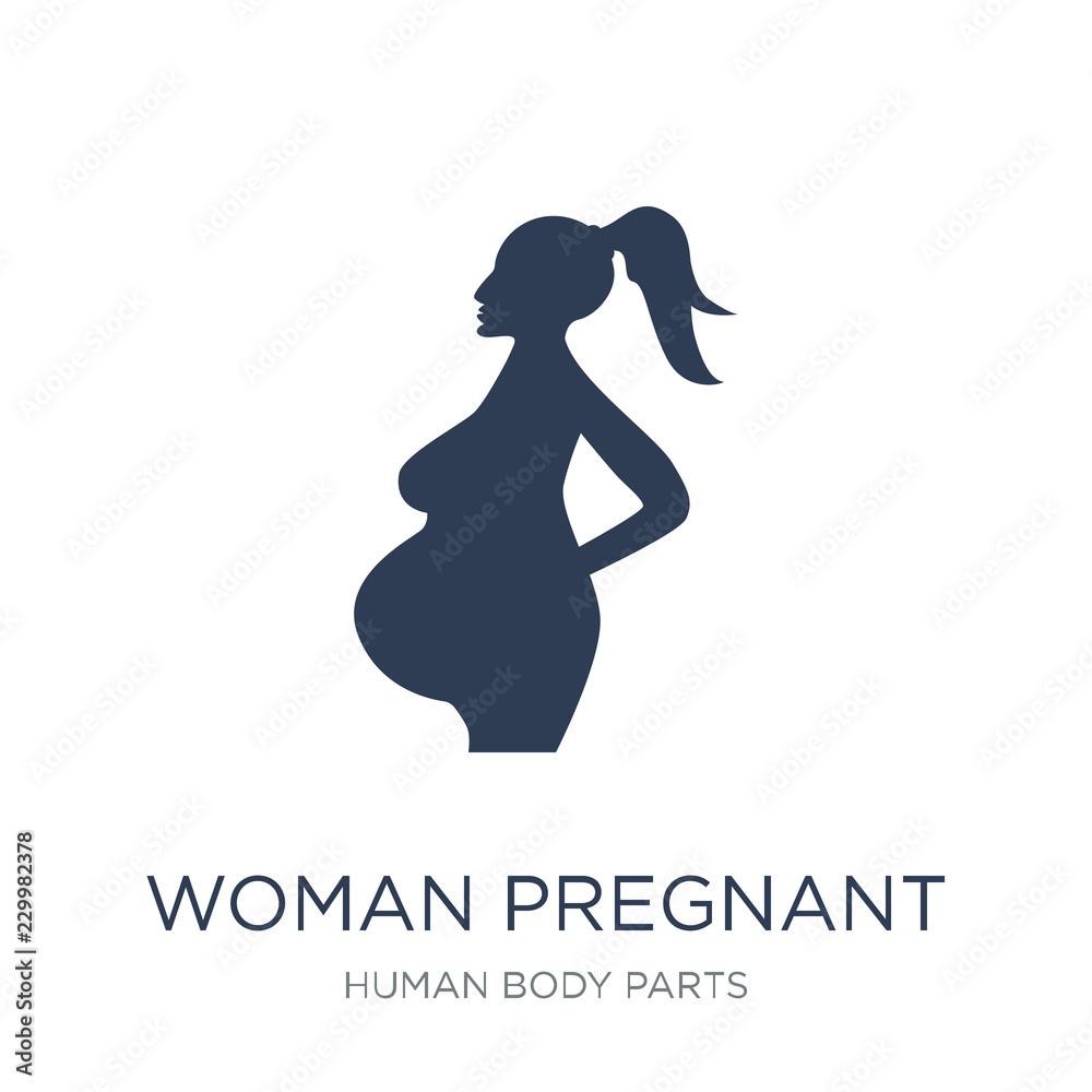 Woman Pregnant icon. Trendy flat vector Woman Pregnant icon on white background from Human Body Parts collection Woman Pregnant icon. Trendy flat vector Woman Pregnant icon on white background from Human Body Parts collection
