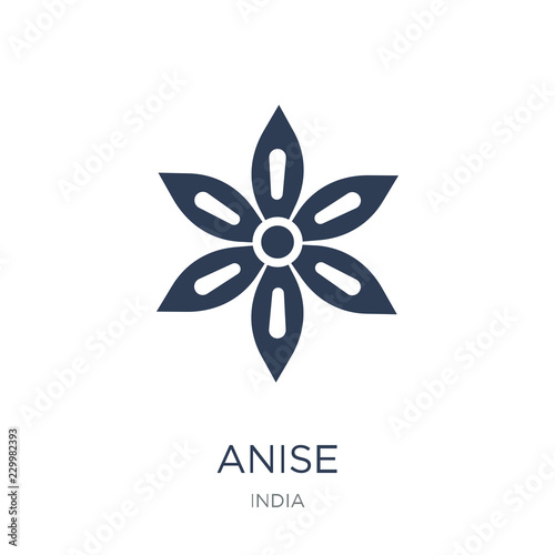 Anise icon. Trendy flat vector Anise icon on white background from india collection