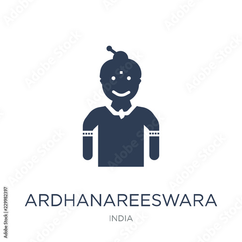 Ardhanareeswara icon. Trendy flat vector Ardhanareeswara icon on white background from india collection