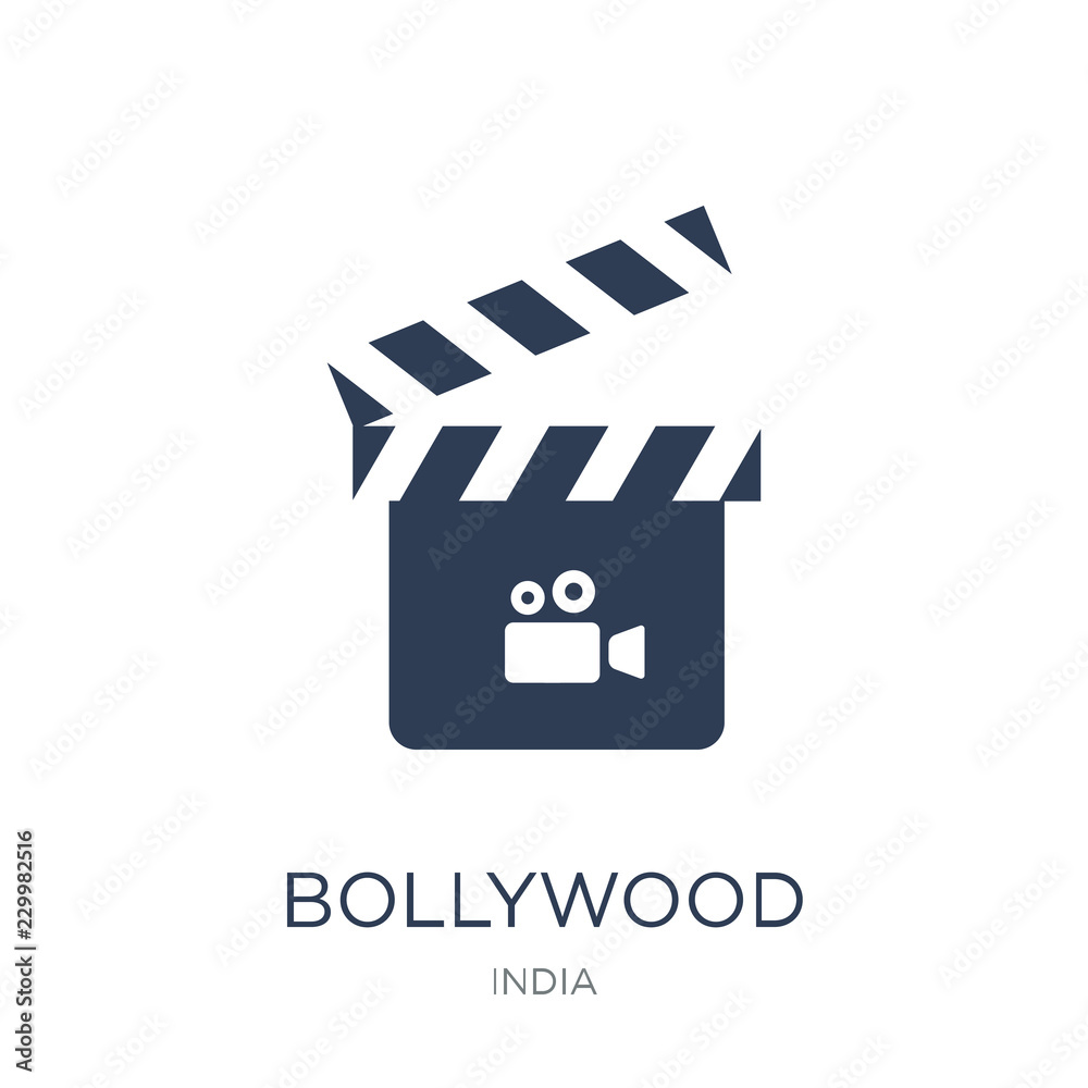 bollywood icon. Trendy flat vector bollywood icon on white background from india collection