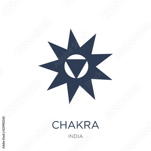Chakra icon. Trendy flat vector Chakra icon on white background from india collection