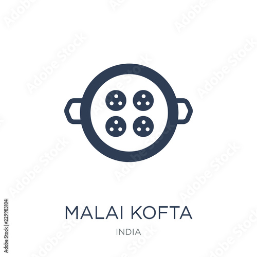 Malai kofta icon. Trendy flat vector Malai kofta icon on white background from india collection