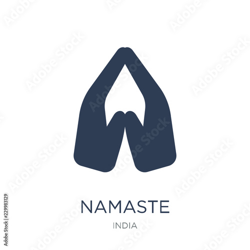 Namaste icon. Trendy flat vector Namaste icon on white background from india collection