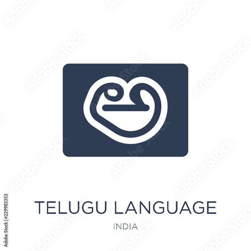 telugu language icon. Trendy flat vector telugu language icon on white background from india collection photo