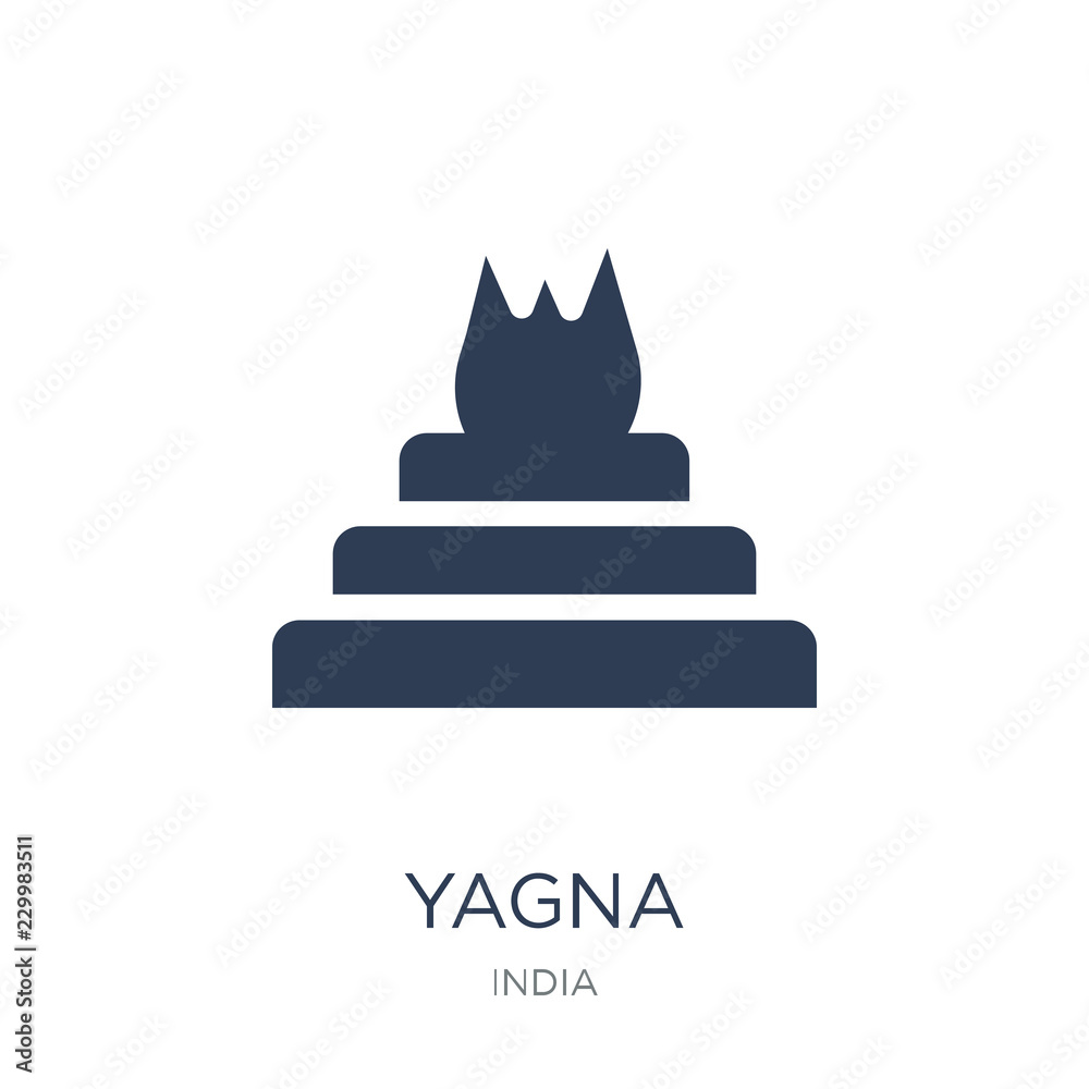 Yagna icon. Trendy flat vector Yagna icon on white background from india collection