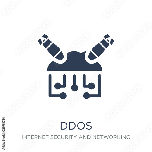 Ddos icon. Trendy flat vector Ddos icon on white background from Internet Security and Networking collection