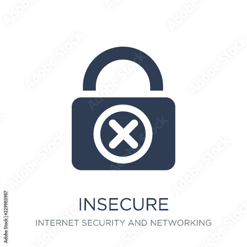 Insecure icon. Trendy flat vector Insecure icon on white background from Internet Security and Networking collection