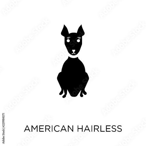 American Hairless Terrier dog icon. American Hairless Terrier dog symbol design from Dogs collection. © CoolVectorStock