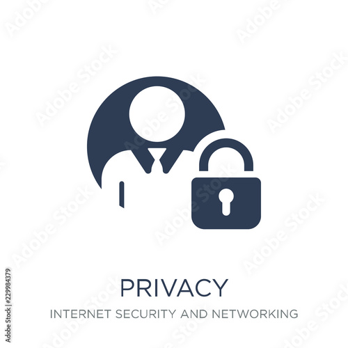 Privacy icon. Trendy flat vector Privacy icon on white background from Internet Security and Networking collection