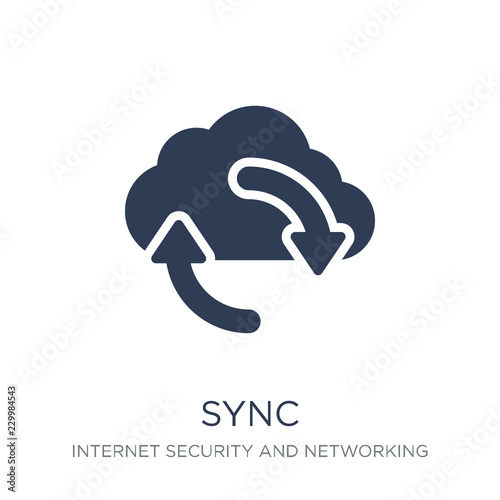 Sync icon. Trendy flat vector Sync icon on white background from Internet Security and Networking collection