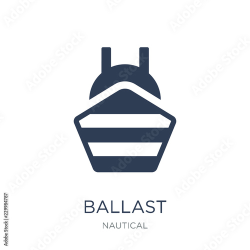 ballast icon. Trendy flat vector ballast icon on white background from Nautical collection