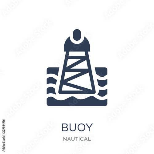Buoy icon. Trendy flat vector Buoy icon on white background from Nautical collection
