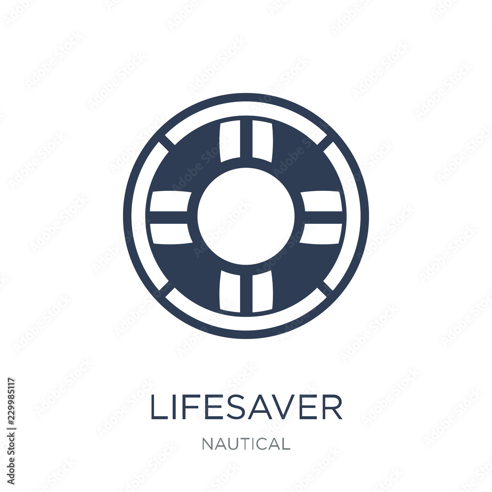 Lifesaver icon. Trendy flat vector Lifesaver icon on white background from Nautical collection Lifesaver icon. Trendy flat vector Lifesaver icon on white background from Nautical collection