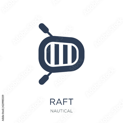 Raft icon. Trendy flat vector Raft icon on white background from Nautical collection