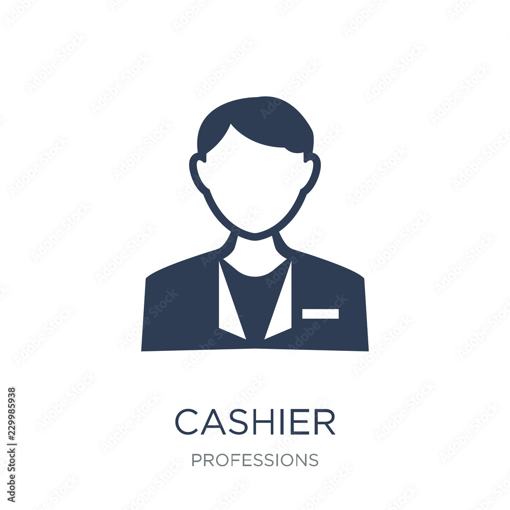 Cashier icon. Trendy flat vector Cashier icon on white background from Professions collection