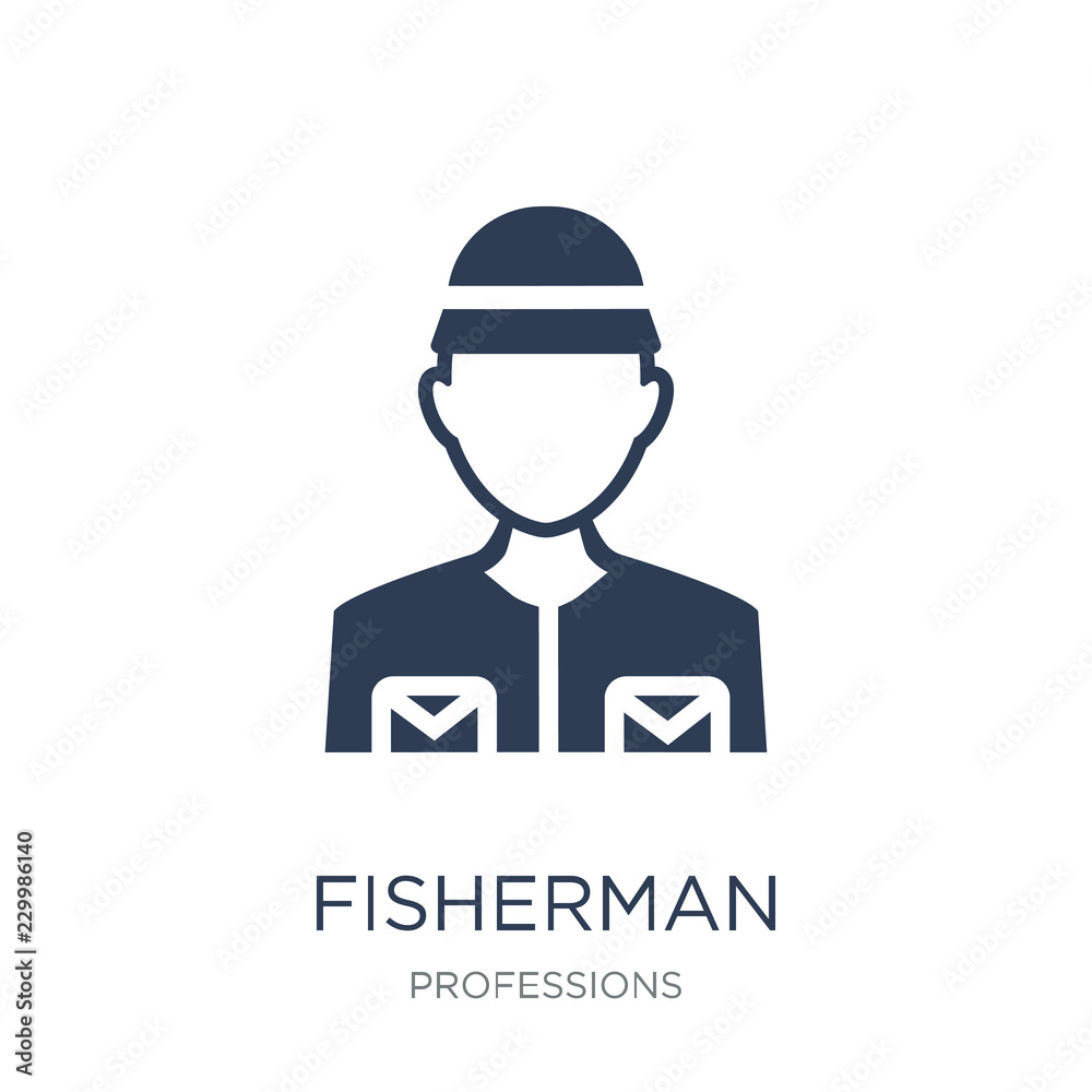 Fisherman icon. Trendy flat vector Fisherman icon on white background from Professions collection