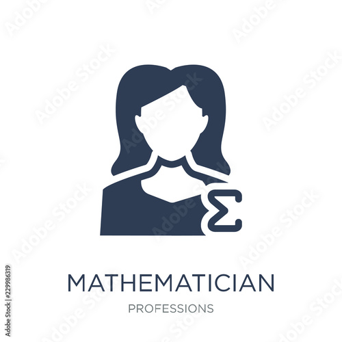 Mathematician icon. Trendy flat vector Mathematician icon on white background from Professions collection
