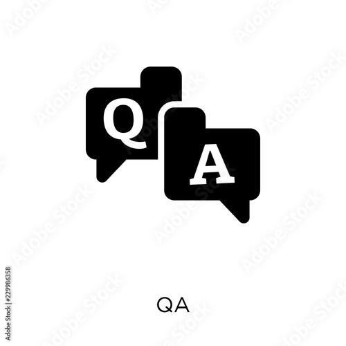 QA icon. QA symbol design from Online learning collection. Simple element vector illustration. Can be used in web and mobile.