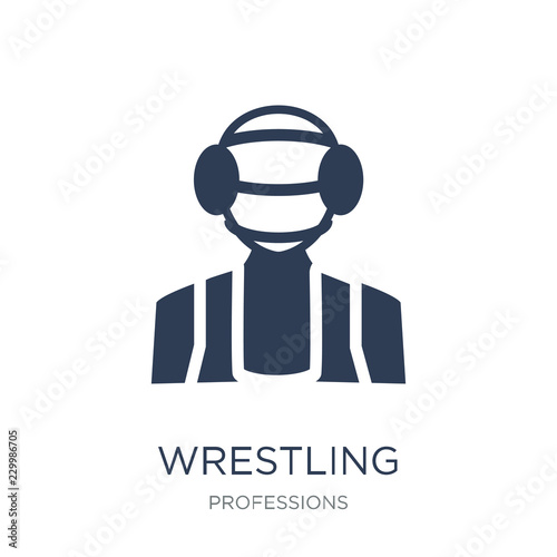 Wrestling icon. Trendy flat vector Wrestling icon on white background from Professions collection