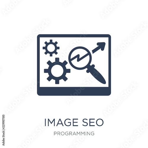 Image SEO icon. Trendy flat vector Image SEO icon on white background from Programming collection
