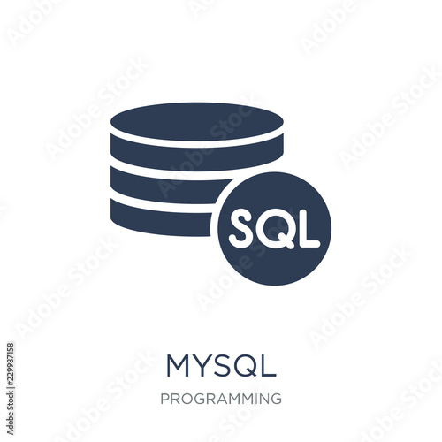 Mysql icon. Trendy flat vector Mysql icon on white background from Programming collection